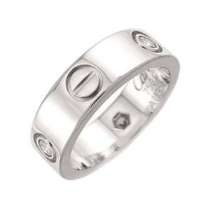 CARTIER Authentic 18k Silver Diamond Love Ring #51